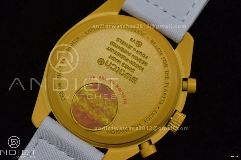 Strap Nylon to Omega on Bioceramic Sun Quartz Moonwatch Swatch x Mission the 0122